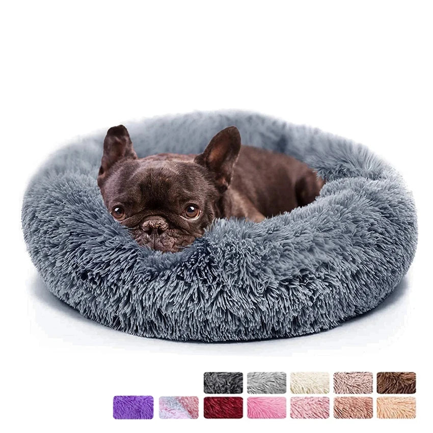 Calming Donut Dog Bed — Plush Anti-Anxiety Round Pet Bed