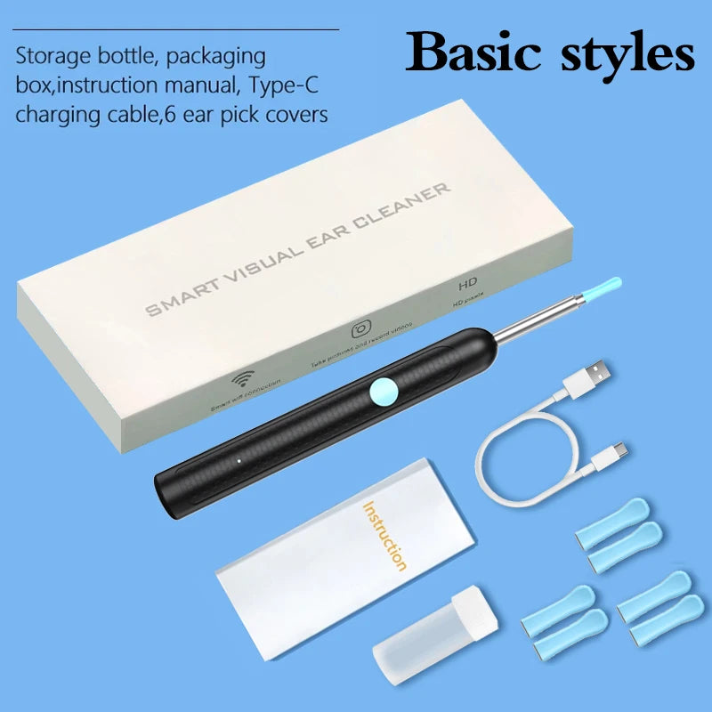 Generation-2,Visual Ear Wax Cleaner Camera Safe Earwax Removal Endoscope Ear Cleaning Tools Ear Care,Black,white styles,Hot sale