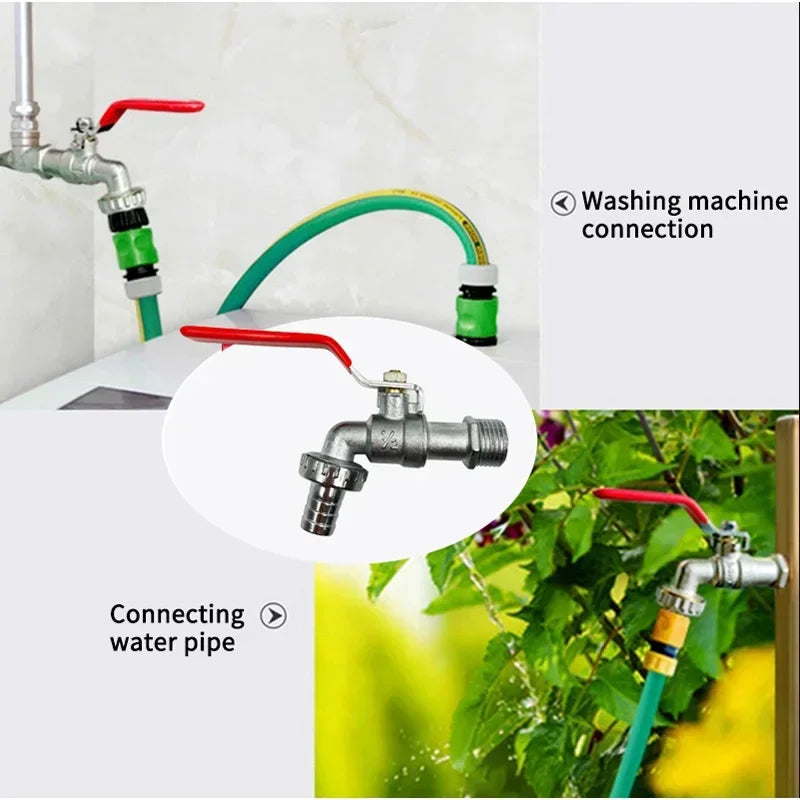 Premium Brass Ball Valve Garden Faucet - Professional Grade 1/2" Outdoor Water Spigot with Dual Control - Heavy Duty Leak-Proof Design for Garden, RV & Pool