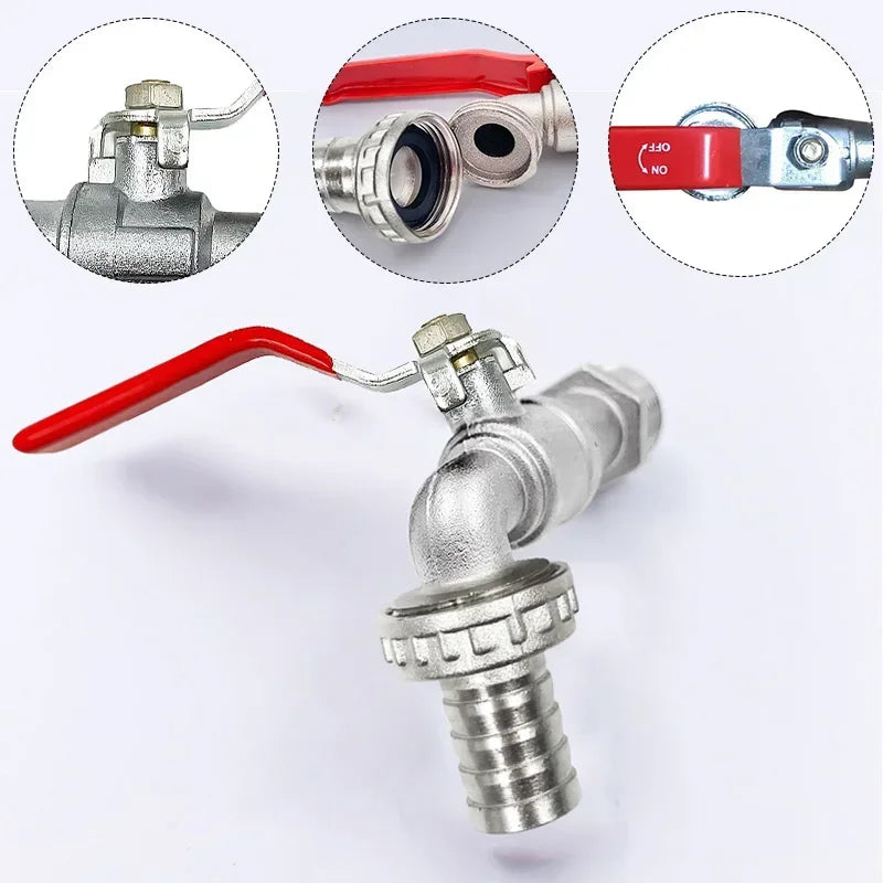 Premium Brass Ball Valve Garden Faucet - Professional Grade 1/2" Outdoor Water Spigot with Dual Control - Heavy Duty Leak-Proof Design for Garden, RV & Pool